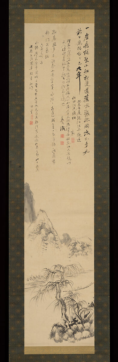 Unexpected Meeting on the Yodo River, Rai San’yō 頼山陽 (Japanese, 1780–1832), Hanging scroll; ink on paper, Japan 