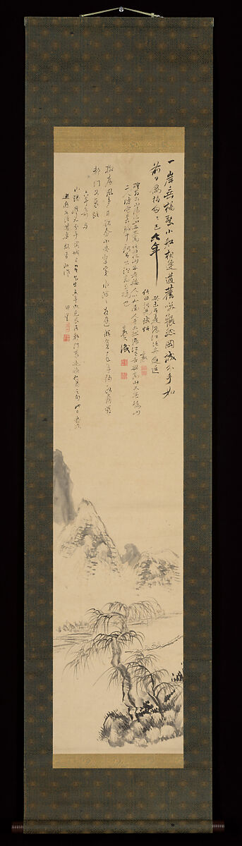 Unexpected Meeting on the Yodo River, Rai San’yō 頼山陽 (Japanese, 1780–1832), Hanging scroll; ink on paper, Japan