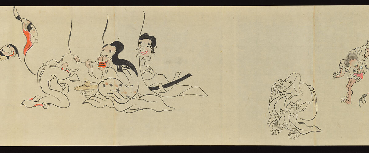The Night Parade of One Hundred Demons, Tachibana Gadō 橘雅堂 (Japanese, active late 19th century), Handscroll; ink and color on paper, Japan