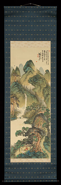 Nine Auspicious Symbols of Longevity and Prosperity, Tomioka Tessai (Japanese, 1836–1924), Hanging scroll; ink and color on silk, Japan