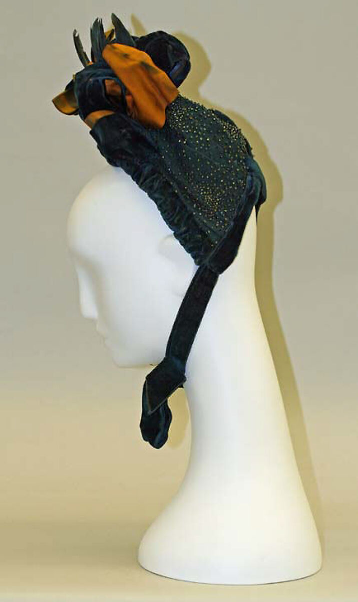 Ensemble, Catherine Donovan (American (born Ireland), 1826 (?)–1906), wool, silk, glass, feathers, American