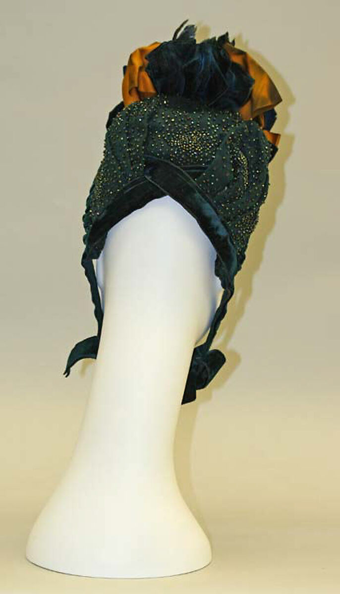 Ensemble, Catherine Donovan (American (born Ireland), 1826 (?)–1906), wool, silk, glass, feathers, American