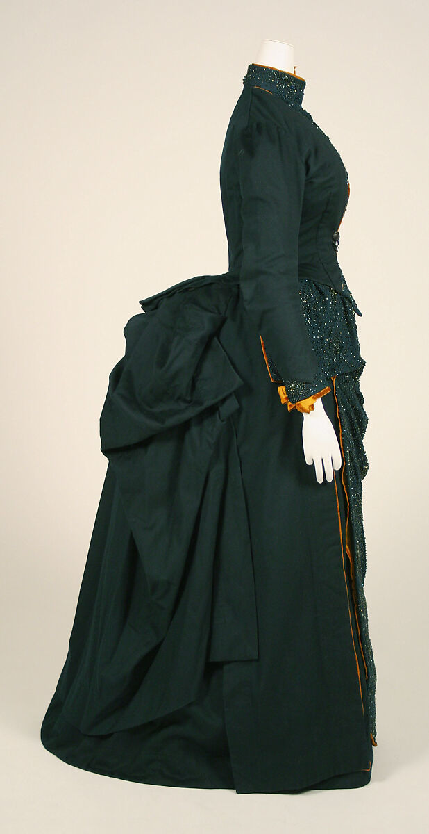 Ensemble, Catherine Donovan (American (born Ireland), 1826 (?)–1906), wool, silk, glass, feathers, American