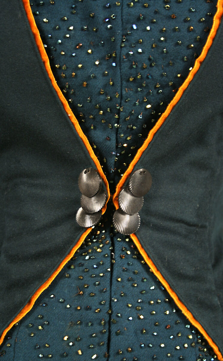 Ensemble, Catherine Donovan (American (born Ireland), 1826 (?)–1906), wool, silk, glass, feathers, American