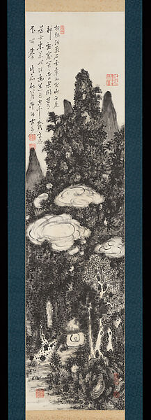 White Clouds Emerging from Mountains, Fukuda Kodōjin 福田古道人 (Japanese, 1865–1944), Hanging scroll; ink on paper, Japan 