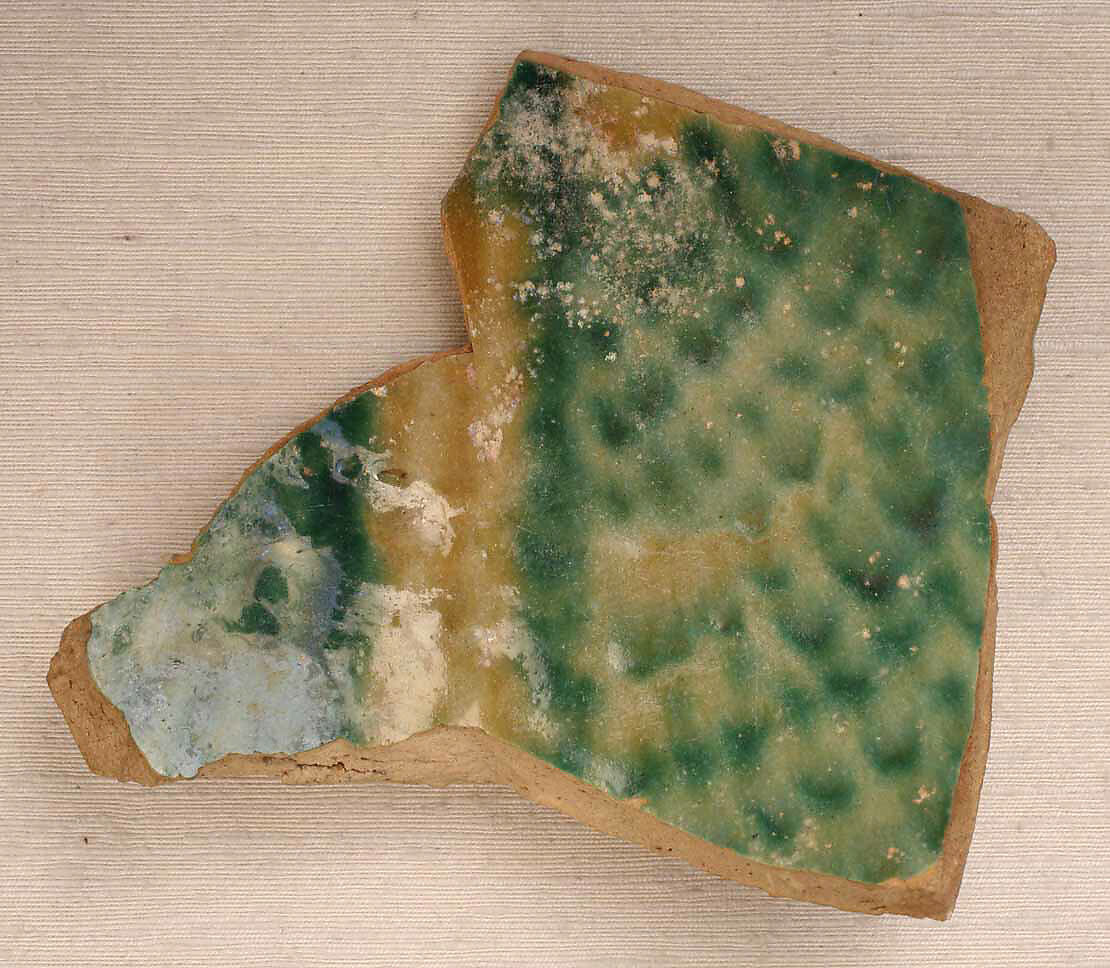 Fragments of Splashed Ceramic, Earthenware; painted on opaque white glaze (some fragments only)
