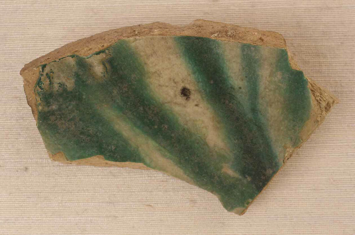 Fragments of Splashed Ceramic, Earthenware; painted on opaque white glaze (some fragments only)