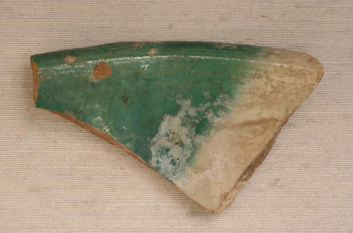 Fragments of Splashed Ceramic, Earthenware; painted on opaque white glaze (some fragments only)