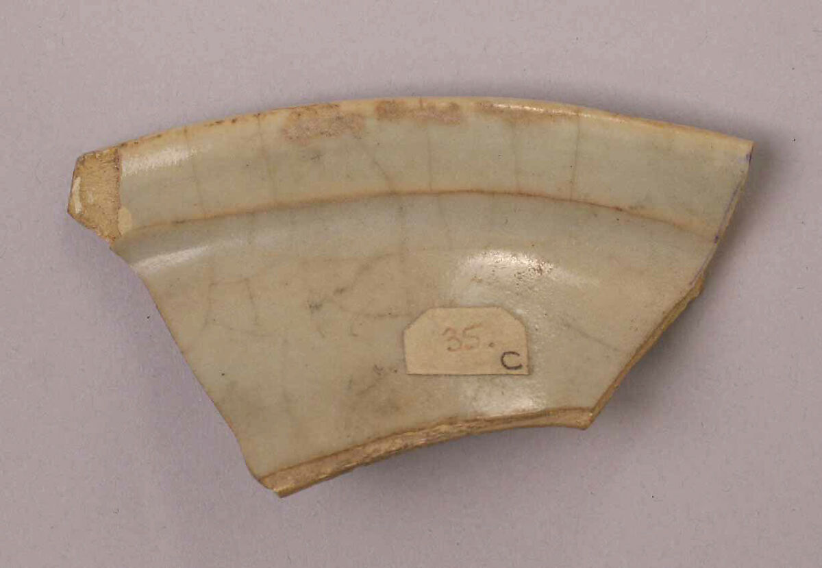 Fragments of Ceramics with Opacified Glaze, Earthenware; glazed 