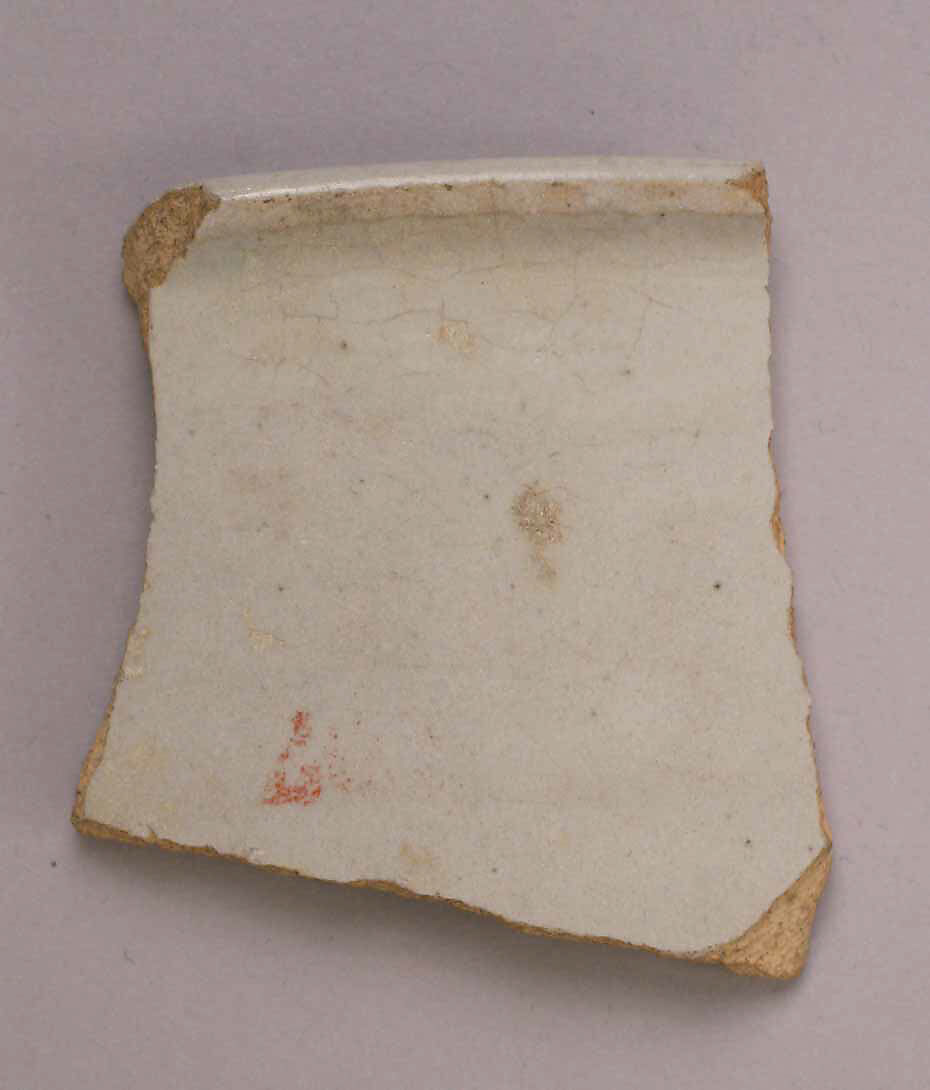 Fragments of Ceramics with Opacified Glaze, Earthenware; glazed