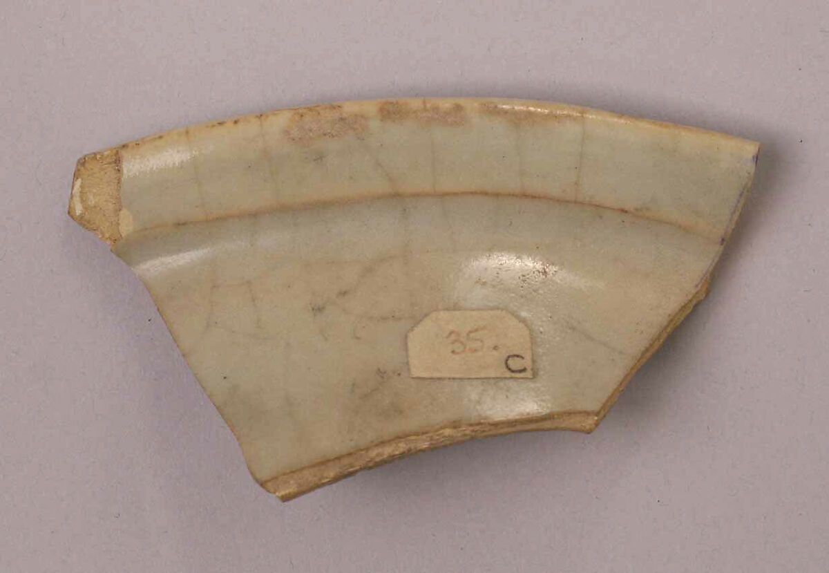 Fragments of Ceramics with Opacified Glaze, Earthenware; glazed