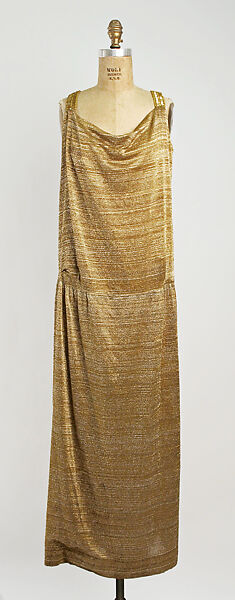 Evening dress, House of Patou (French, founded 1914), metal, glass, French 