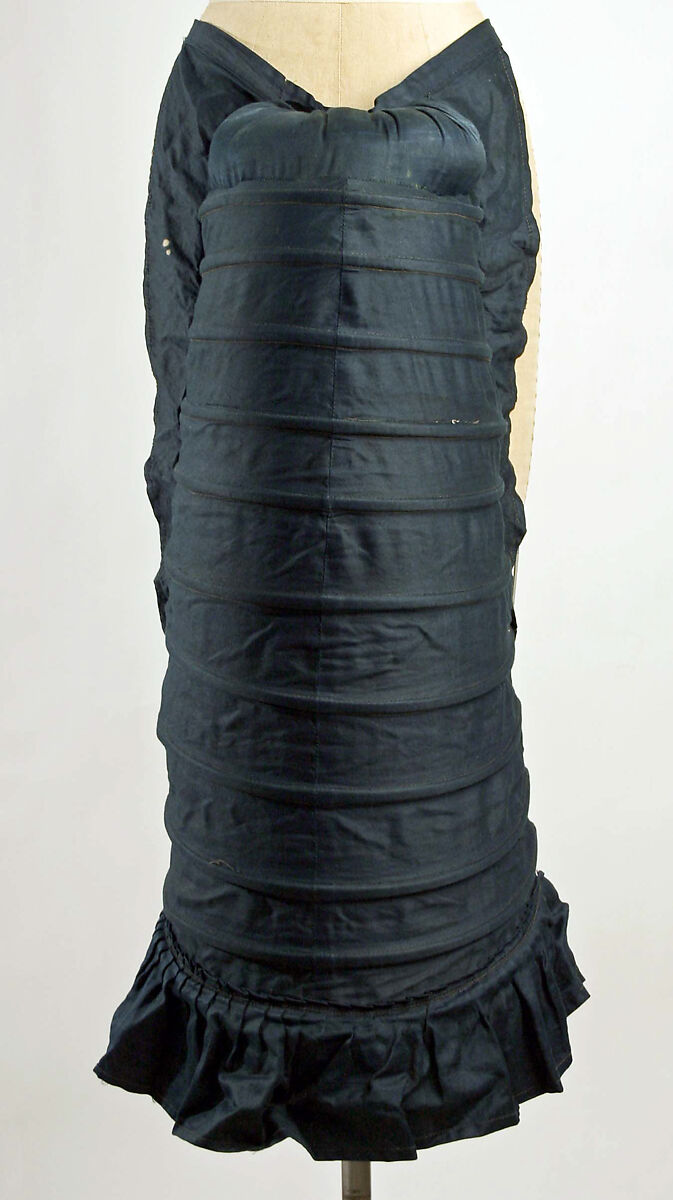 Bustle, cotton, metal, British