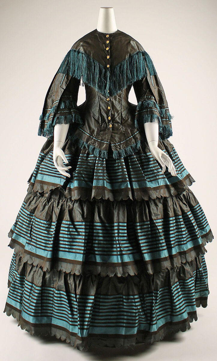 Dress, silk, British