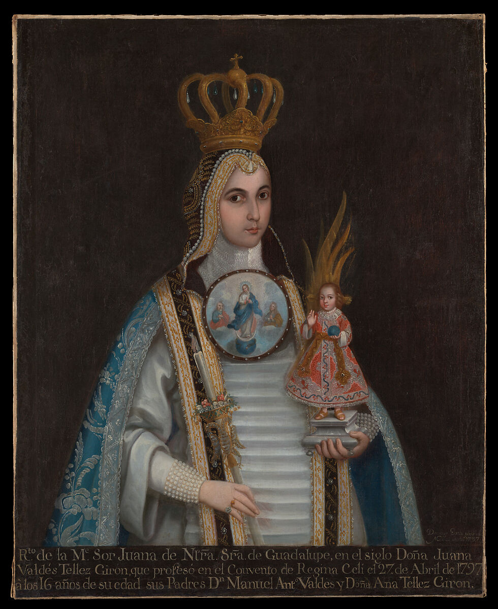 Portrait of Sor Juana de Nuestra Señora de Guadalupe, Domingo Ortiz (Mexican, active late 18th–early 19th century), Oil on canvas, New Spain (present-day Mexico) 