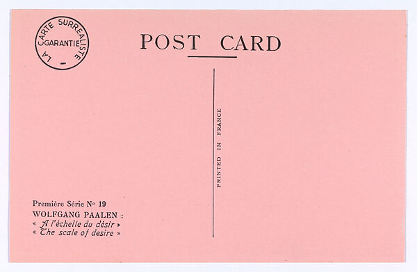 La carte surrealiste : première série, Georges Hugnet (French, Paris 1906–1974 Paris)