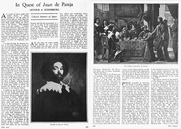 “In Quest of Juan de Pareja,” Crisis 18, Printed periodical
