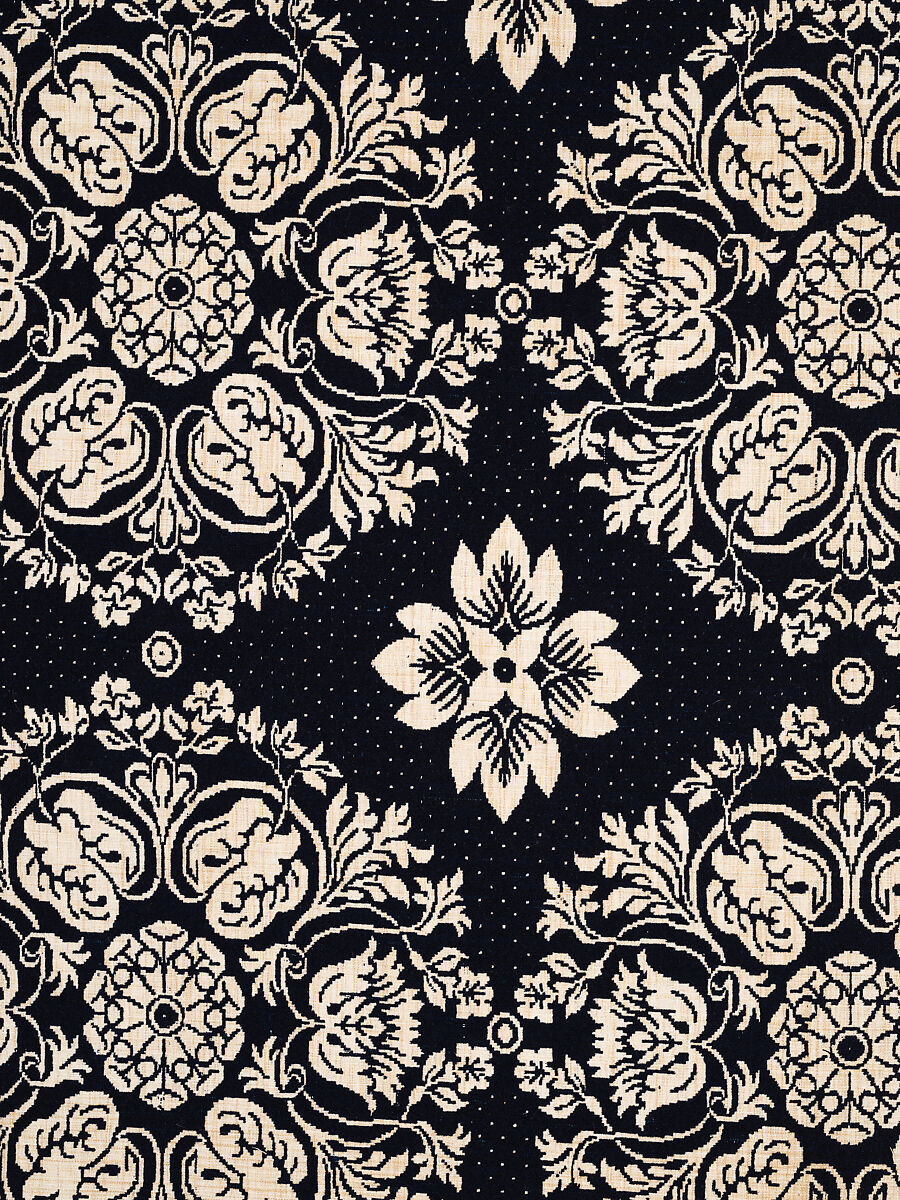 Coverlet, Unknown weaver, Wool and cotton, double cloth, American