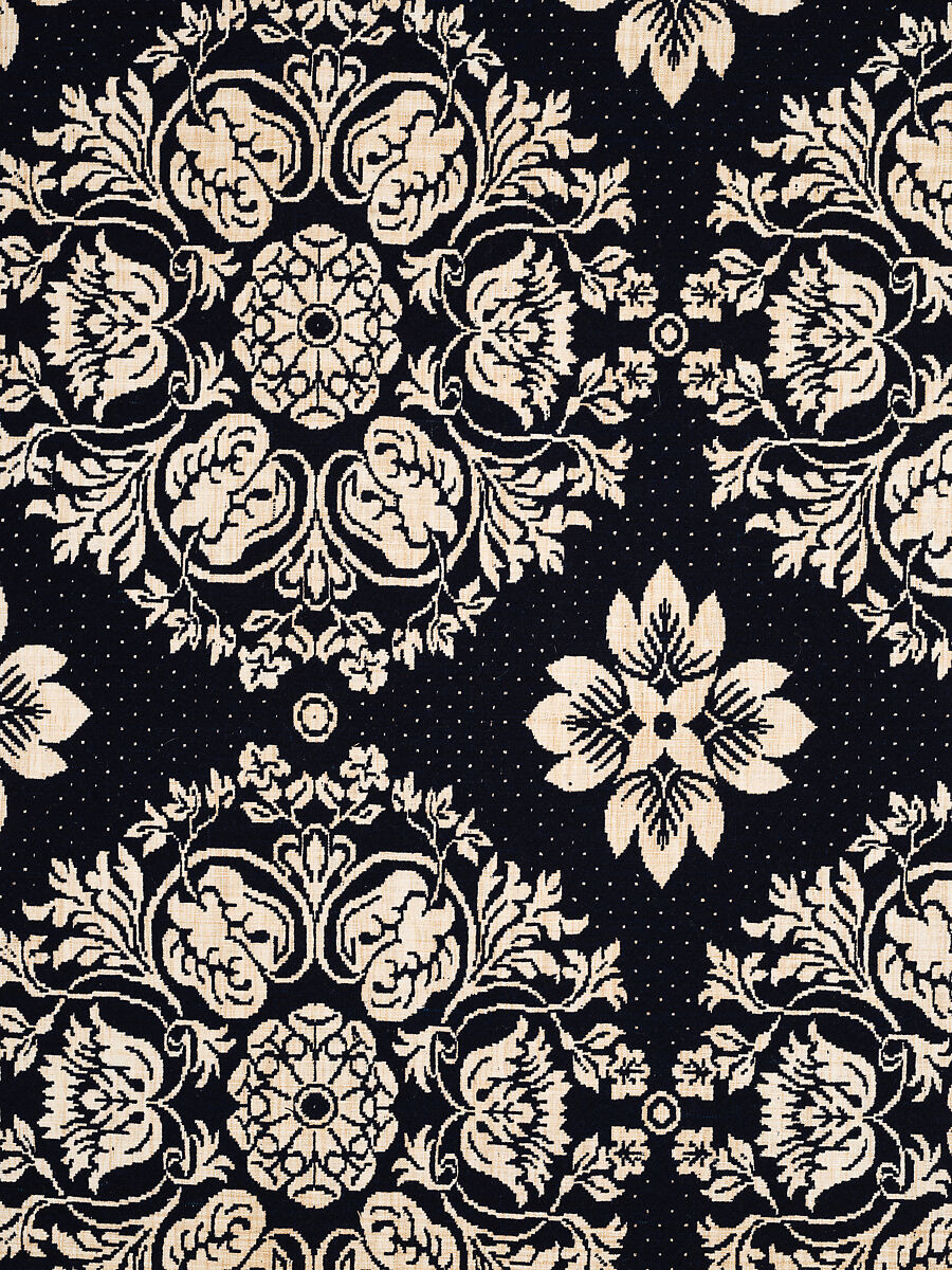 Coverlet, Unknown weaver, Wool and cotton, double cloth, American