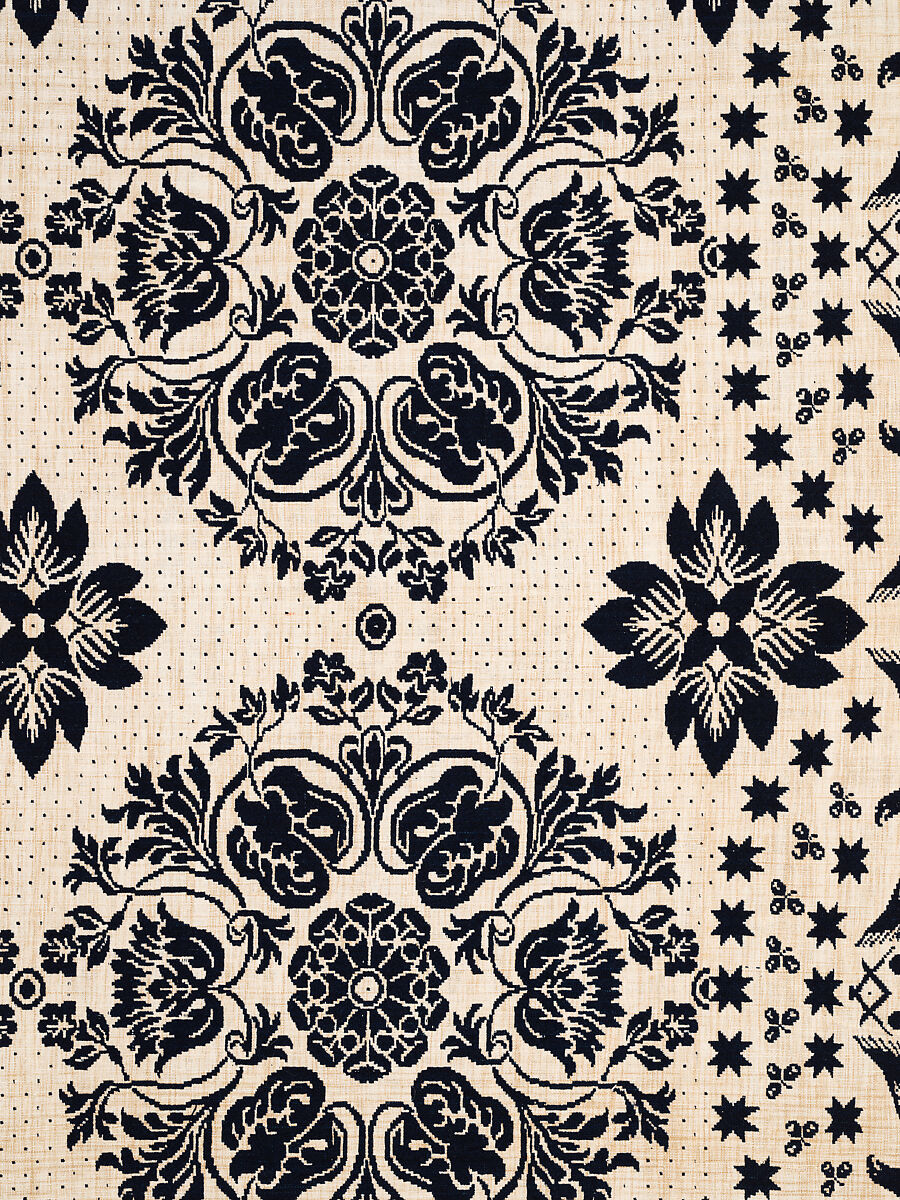 Coverlet, Unknown weaver, Wool and cotton, double cloth, American