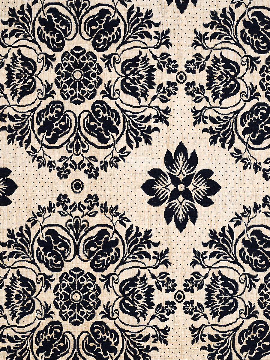 Coverlet, Unknown weaver, Wool and cotton, double cloth, American