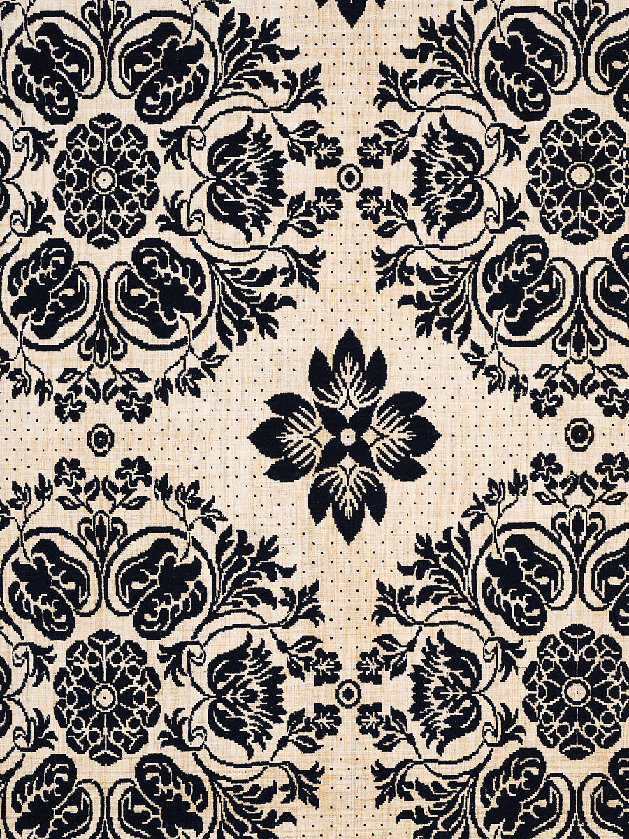 Coverlet, Unknown weaver, Wool and cotton, double cloth, American