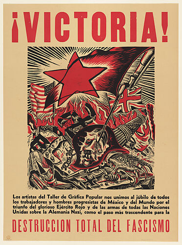 Victory! Poster celebrating the victory over the Nazis at the end of the Second World War