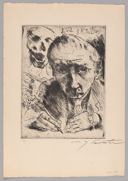 Death and the Artist; from Dance of Death, Lovis Corinth (German, Tapiau, Prussia 1858–1925 Zandvoort, Holland), Etching and drypoint 