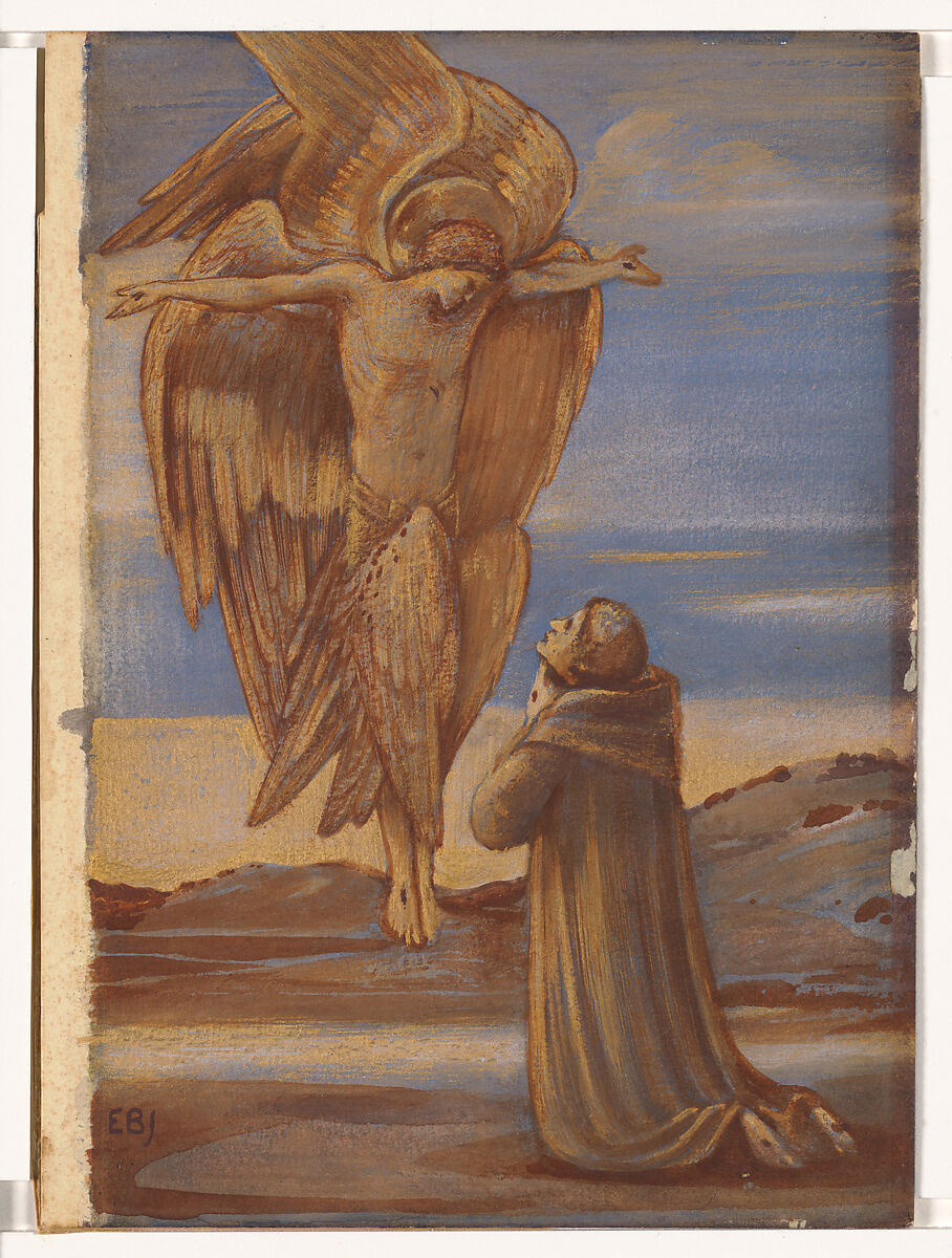 The Vision of St. Francis, Sir Edward Burne-Jones (British, Birmingham 1833–1898 Fulham), Gouache, watercolor, earth pigments and gold 