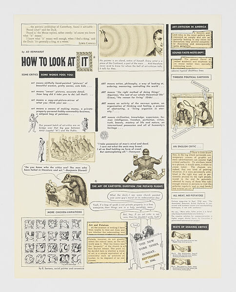 The Art Comics and Satires of Ad Reinhardt, Ad Reinhardt (American, Buffalo, New York 1913–1967 New York), Black oversized envelope with book and portfolio