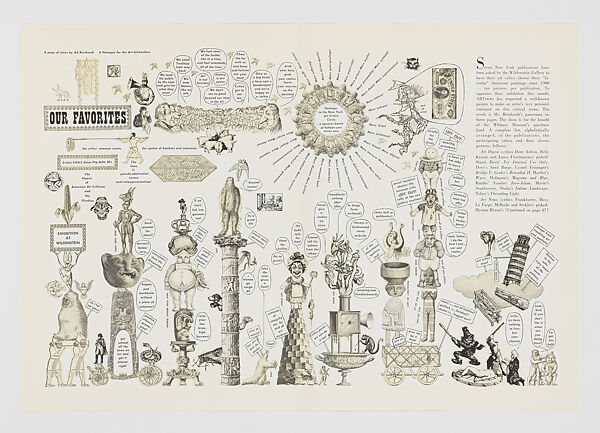 The Art Comics and Satires of Ad Reinhardt, Ad Reinhardt (American, Buffalo, New York 1913–1967 New York), Black oversized envelope with book and portfolio