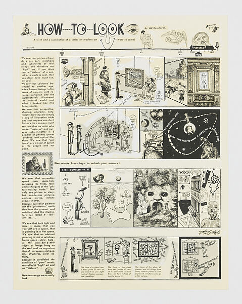 The Art Comics and Satires of Ad Reinhardt, Ad Reinhardt (American, Buffalo, New York 1913–1967 New York), Black oversized envelope with book and portfolio