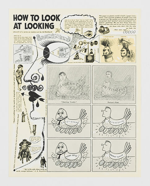 The Art Comics and Satires of Ad Reinhardt, Ad Reinhardt (American, Buffalo, New York 1913–1967 New York), Black oversized envelope with book and portfolio