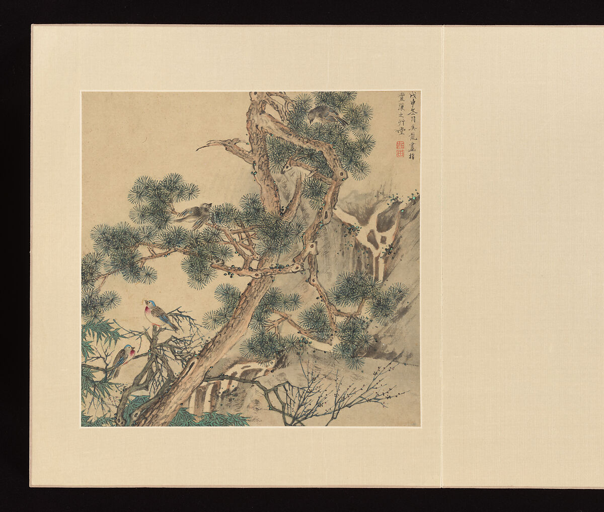 Paintings after old masters, Wu Long (Chinese, active late 17th–early 18th century), Album of fourteen leaves; ink and color on paper, China 