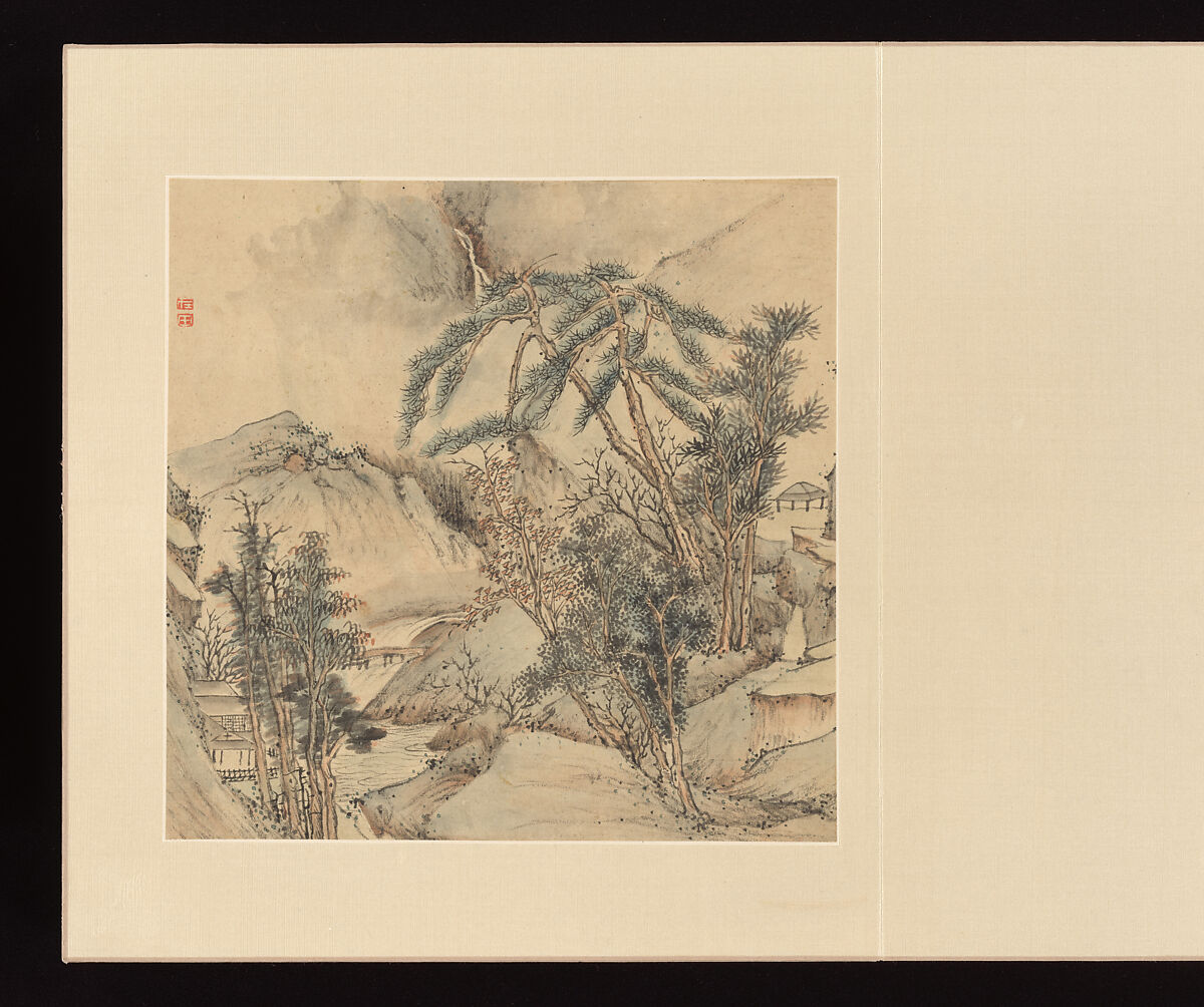 Paintings after old masters, Wu Long (Chinese, active late 17th–early 18th century), Album of fourteen leaves; ink and color on paper, China