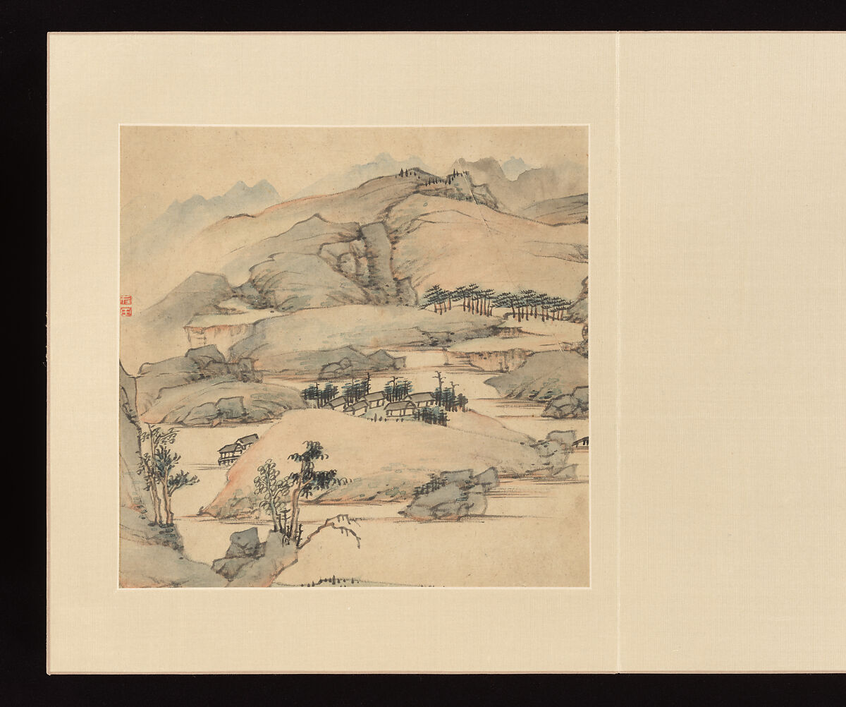 Paintings after old masters, Wu Long (Chinese, active late 17th–early 18th century), Album of fourteen leaves; ink and color on paper, China