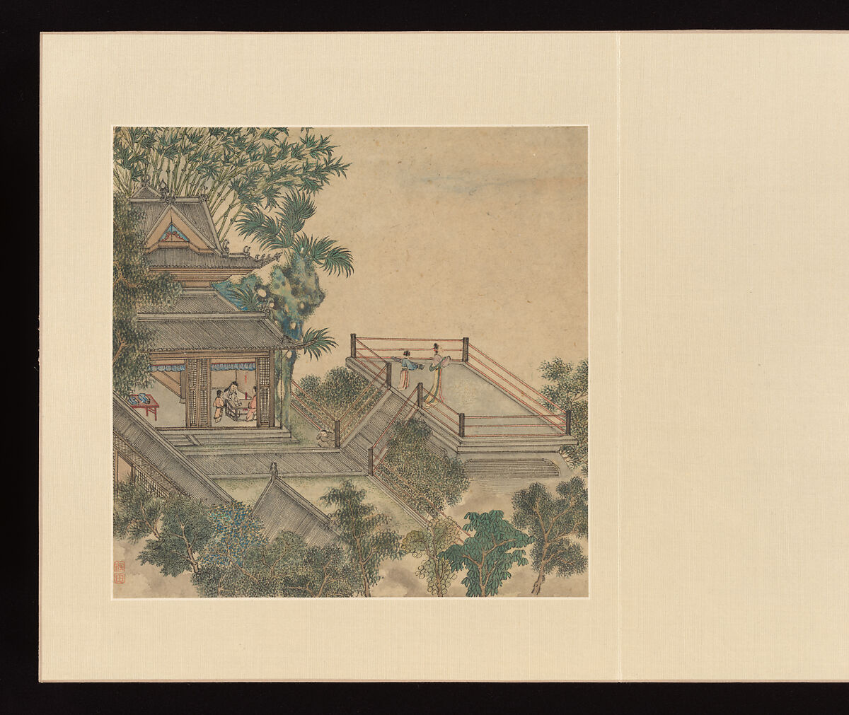 Paintings after old masters, Wu Long (Chinese, active late 17th–early 18th century), Album of fourteen leaves; ink and color on paper, China