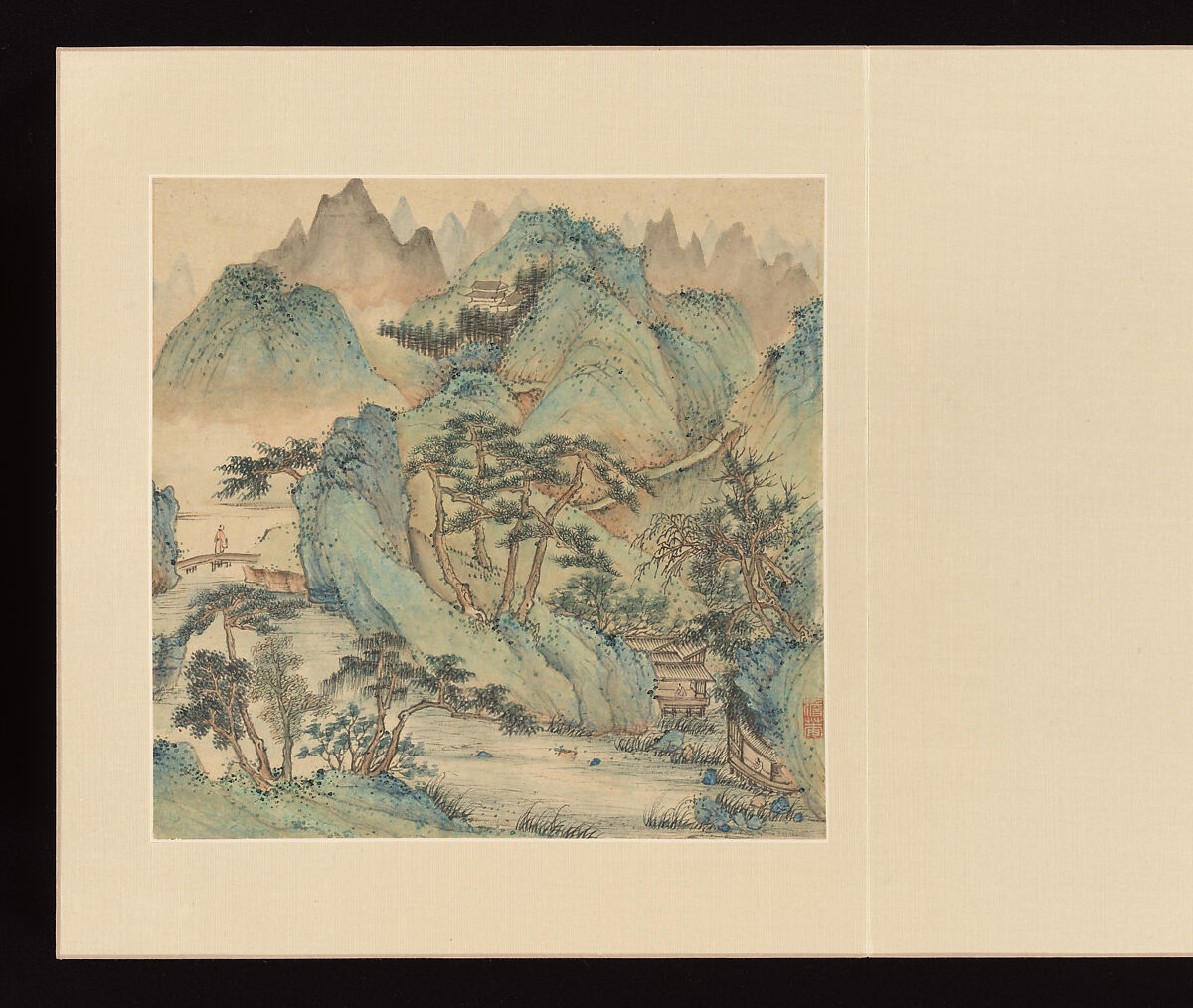 Paintings after old masters, Wu Long (Chinese, active late 17th–early 18th century), Album of fourteen leaves; ink and color on paper, China