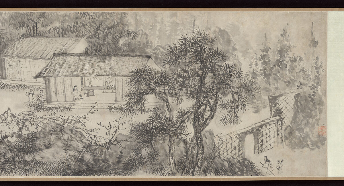 The Studio of Prolonged Soughing, You Yin (Chinese, 1732–1812), Handscroll; ink on paper, China 