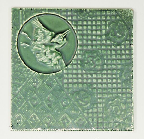 Tile, Designed by Arthur Osborne, Earthenware, American 