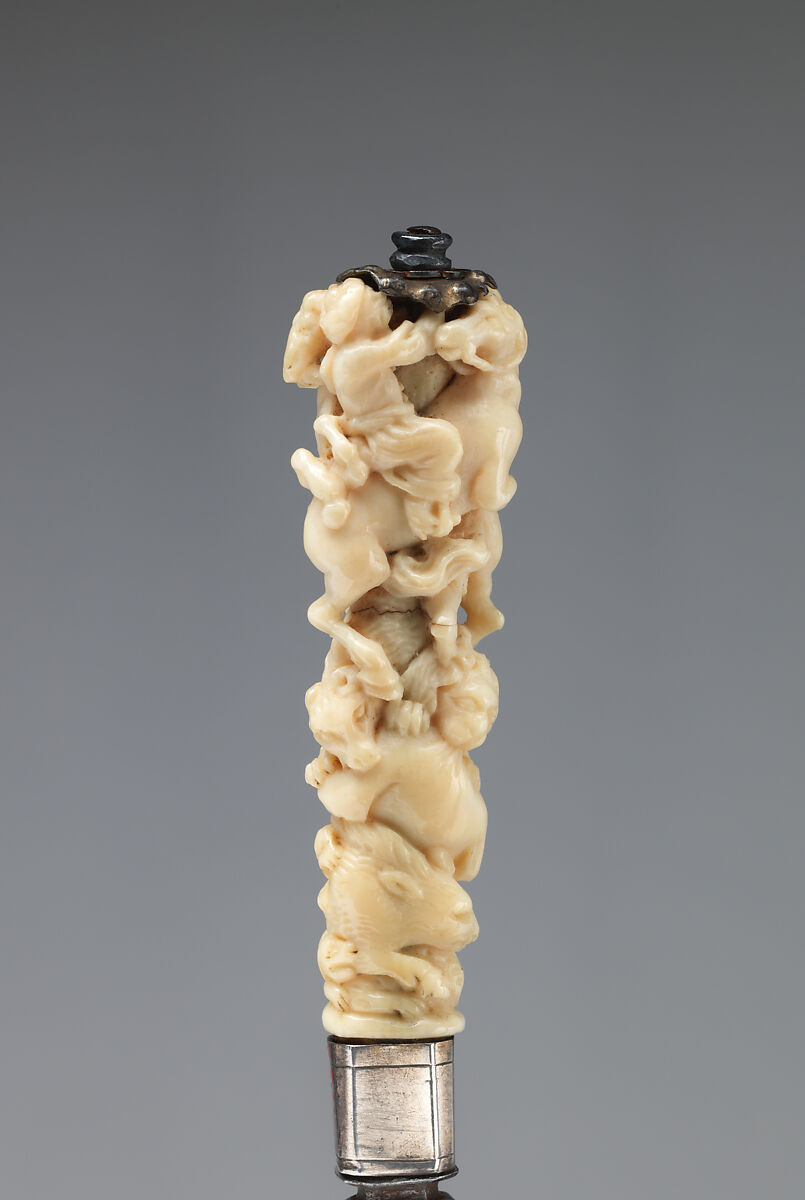 Knife, Steel, ivory, silver, German