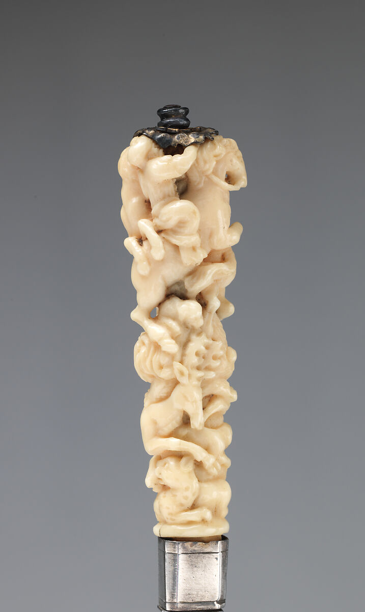 Knife, Steel, ivory, silver, German