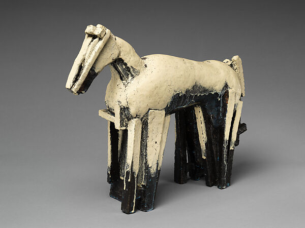 Horse, Shin Sang Ho (born 1947), Stoneware with white slip, Korea 