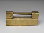 Lock with inscription and decoration, Copper alloy; iron alloy, Korea