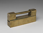 Lock with inscription and decoration, Copper alloy; iron alloy, Korea