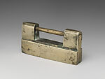 Lock with inscription and decoration, Copper alloy; iron alloy, Korea