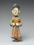 Female figures for a funerary bier, Polychrome painted wood, Korea