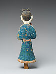 Female figures for a funerary bier, Polychrome painted wood, Korea