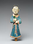 Female figures for a funerary bier, Polychrome painted wood, Korea