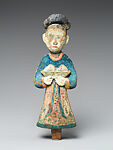 Female figures for a funerary bier, Polychrome painted wood, Korea